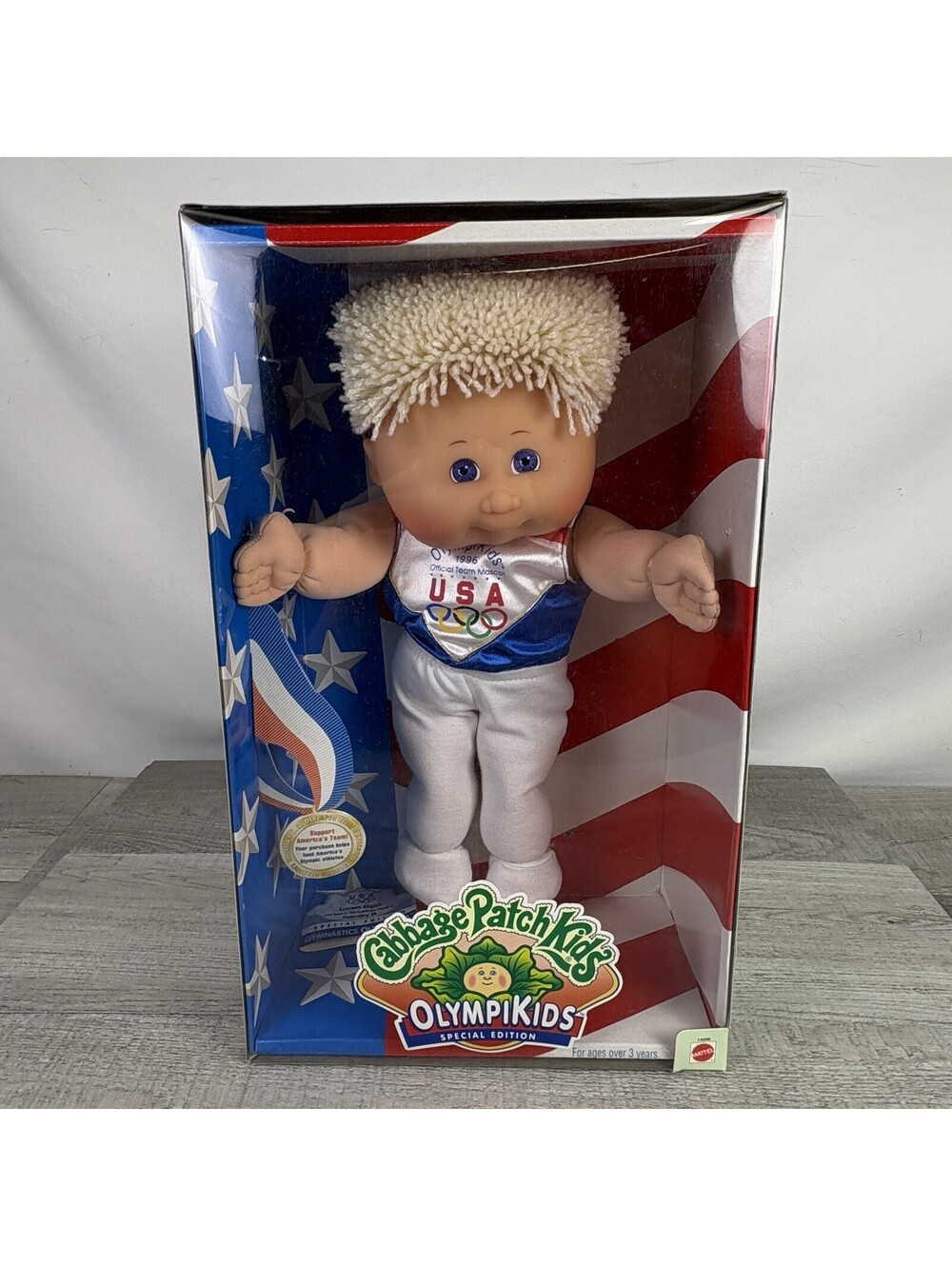 1996 Cabbage Patch OlympiKids Loren Elgin Gymnastics NIB USA Mascot Mattel 14598